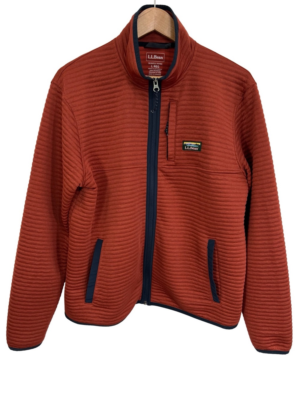 L.L. Bean Airlight Knit Full Zip Jacket Men’s Large Rust Orange